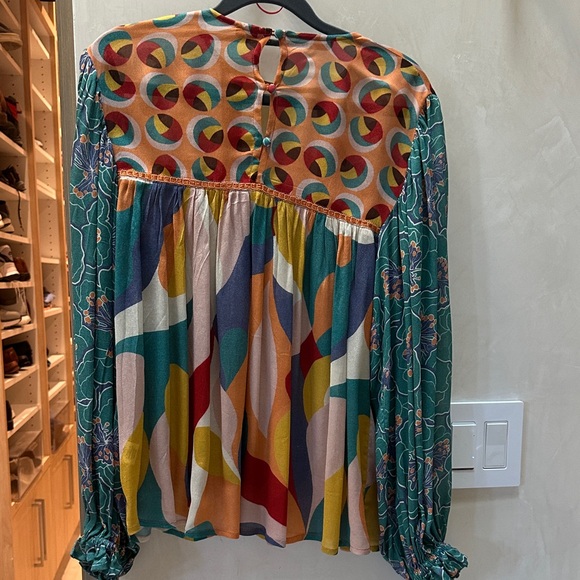 Anthropologie Colorful Geometric Patterned Women's Top - Picture 5 of 6